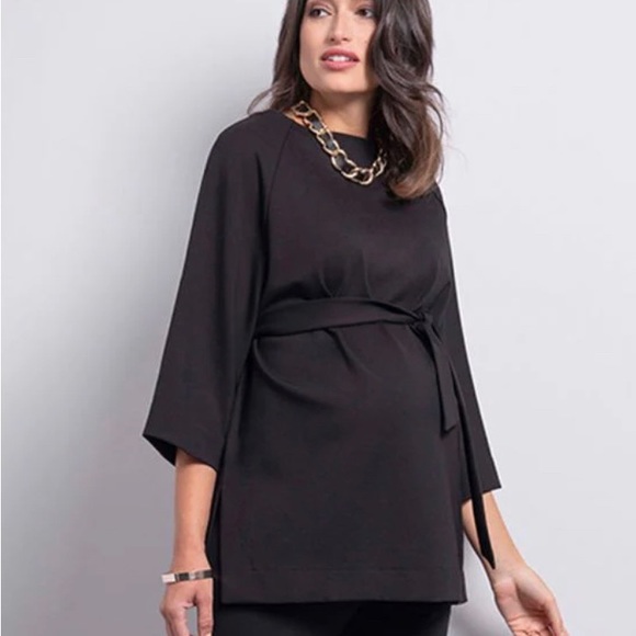 Emmerson Black Ponte Maternity Top - Picture 2 of 3